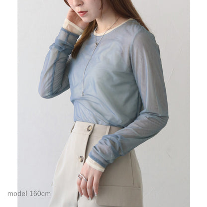SALE 拼邊透薄Top