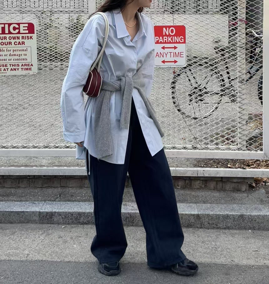 側綁帶挺身恤衫
