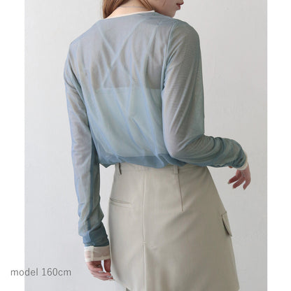 SALE 拼邊透薄Top